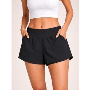 JoyLab High Waisted Laser Cut Shorts Black Size XL Running Athletic Tennis